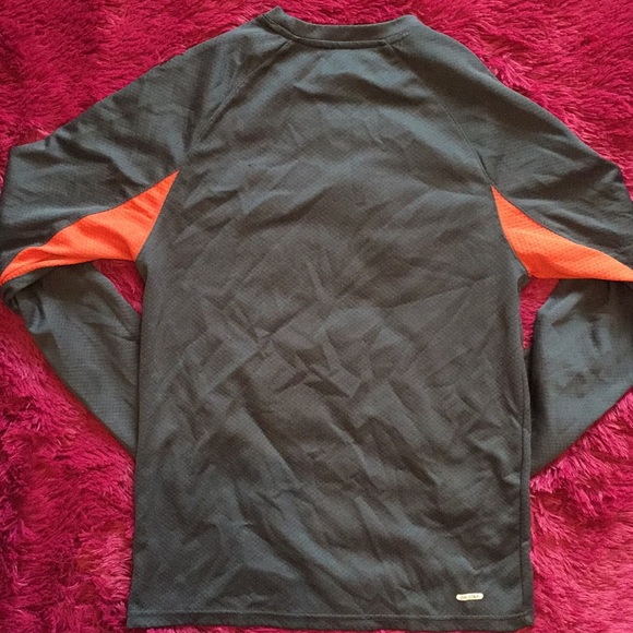 Dark grey long sleeve shirt w/ orange side panels - Picture 6 of 10